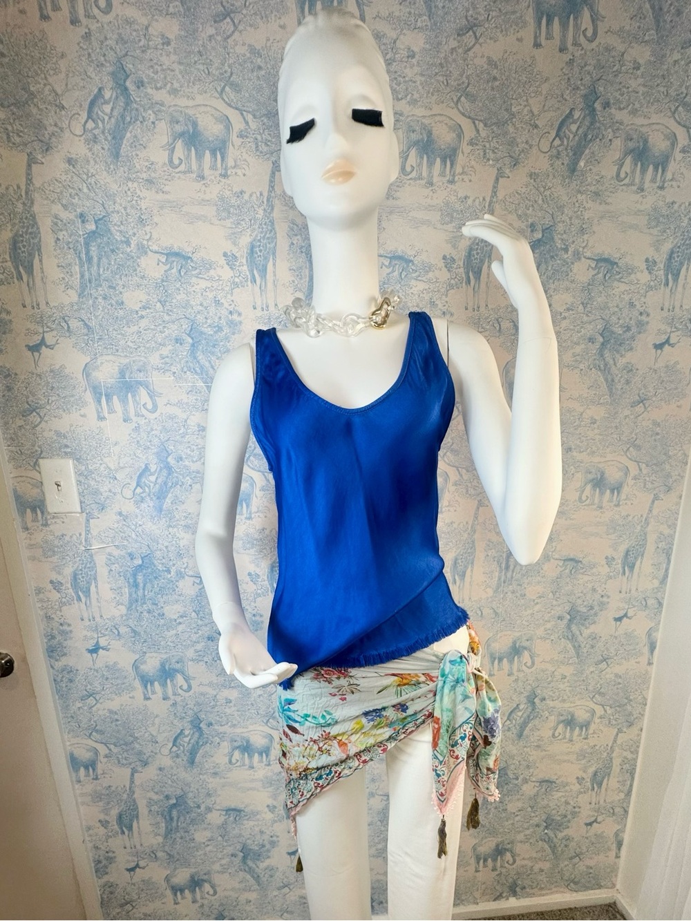 PHARAOH Royal Blue Scoop Neck Tank Top | Coastal Grandma Summer Style chic